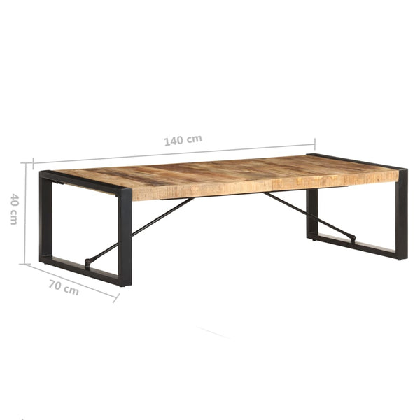 vidaXL Coffee Table 140x70x40 cm Rough Mango Wood