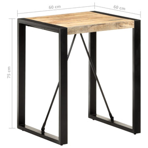 vidaXL Dining Table 60x60x75 cm Rough Solid Mango Wood