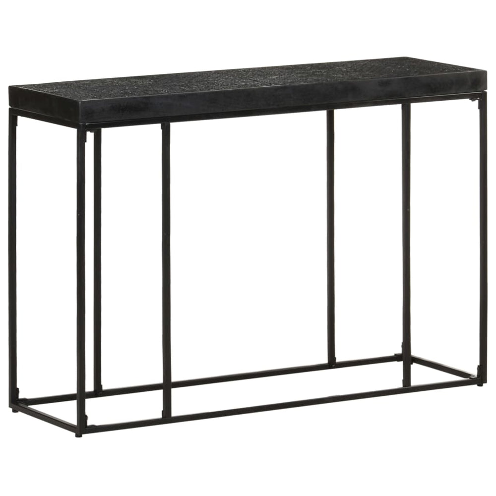 vidaXL Console Table Black 110x35x76 cm Solid Acacia and Mango Wood