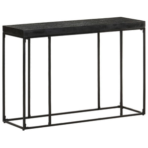 vidaXL Console Table Black 110x35x76 cm Solid Acacia and Mango Wood