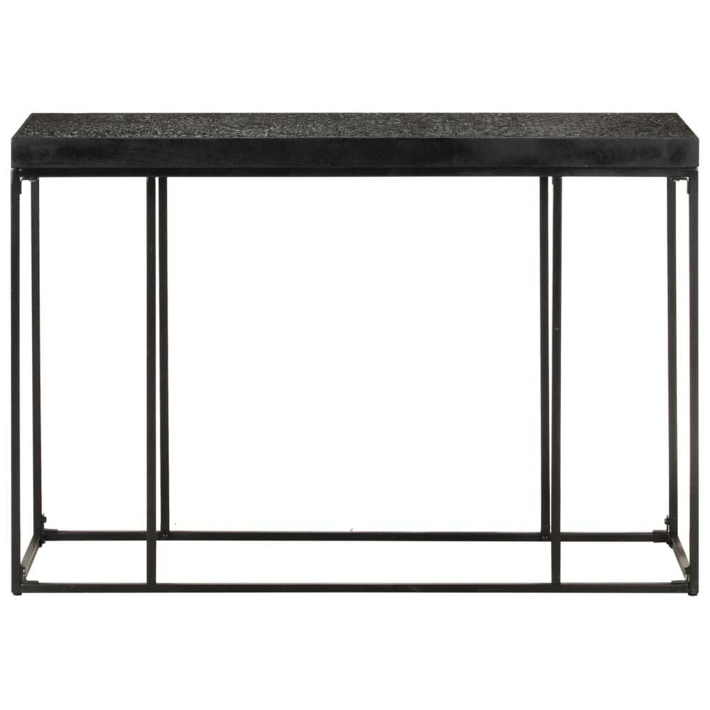 vidaXL Console Table Black 110x35x76 cm Solid Acacia and Mango Wood