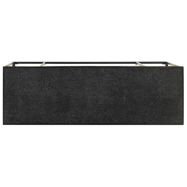 vidaXL Console Table Black 110x35x76 cm Solid Acacia and Mango Wood