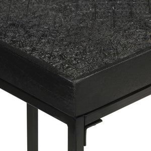 vidaXL Console Table Black 110x35x76 cm Solid Acacia and Mango Wood