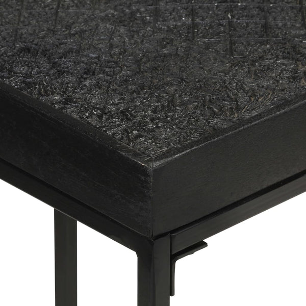 vidaXL Console Table Black 110x35x76 cm Solid Acacia and Mango Wood