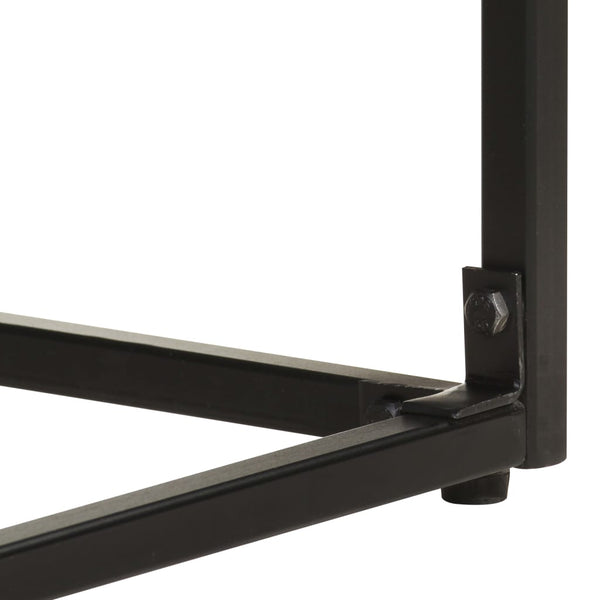 vidaXL Console Table Black 110x35x76 cm Solid Acacia and Mango Wood