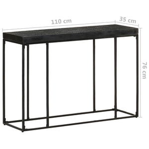 vidaXL Console Table Black 110x35x76 cm Solid Acacia and Mango Wood