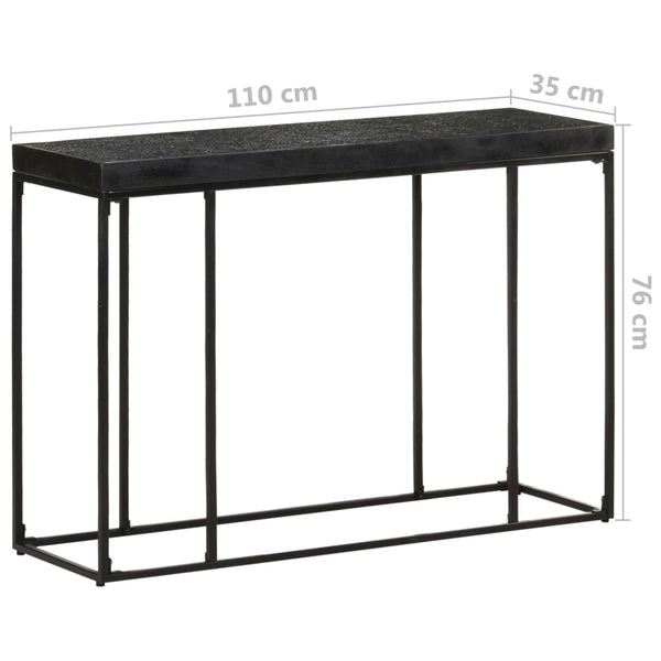 vidaXL Console Table Black 110x35x76 cm Solid Acacia and Mango Wood