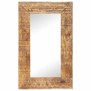 vidaXL Hand-Carved Mirror 80x50x2.5 cm Solid Mango Wood