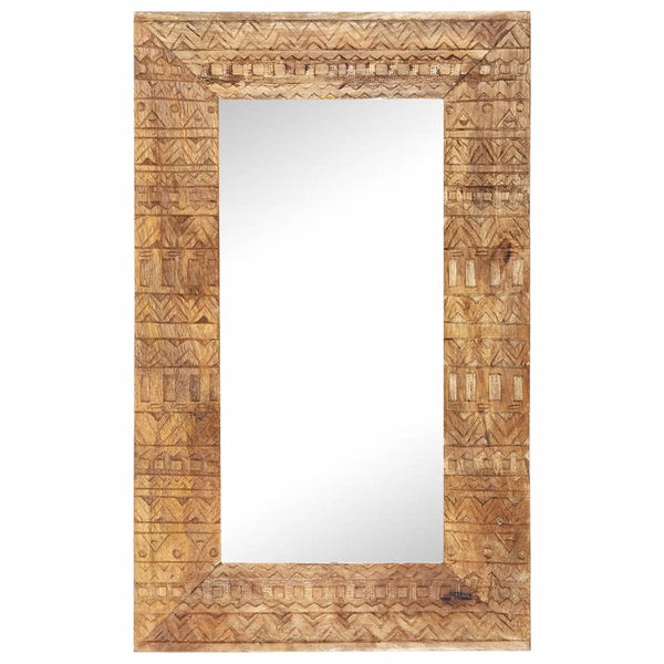 vidaXL Hand-Carved Mirror 80x50x2.5 cm Solid Mango Wood