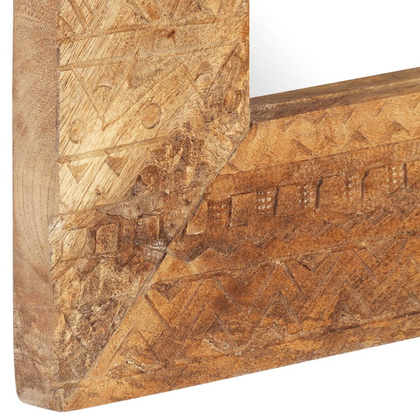vidaXL Hand-Carved Mirror 80x50x2.5 cm Solid Mango Wood