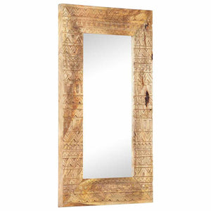 vidaXL Hand-Carved Mirror 80x50x2.5 cm Solid Mango Wood