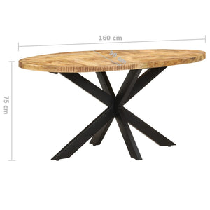 vidaXL Dining Table 160x90x75 cm Rough Mango Wood