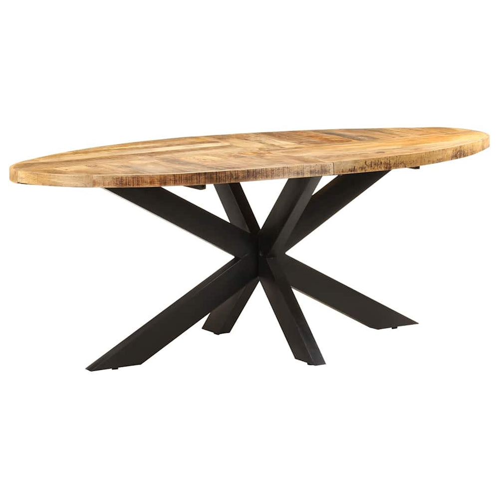 vidaXL Oval Dining Table 200x100x75 cm Rough Mango Wood
