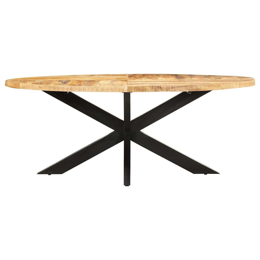 vidaXL Oval Dining Table 200x100x75 cm Rough Mango Wood