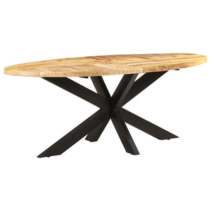 vidaXL Oval Dining Table 200x100x75 cm Rough Mango Wood