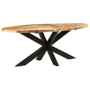 vidaXL Oval Dining Table 200x100x75 cm Rough Mango Wood