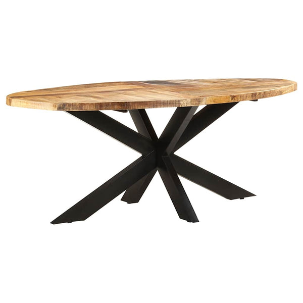 vidaXL Oval Dining Table 200x100x75 cm Rough Mango Wood