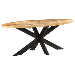 vidaXL Oval Dining Table 200x100x75 cm Rough Mango Wood