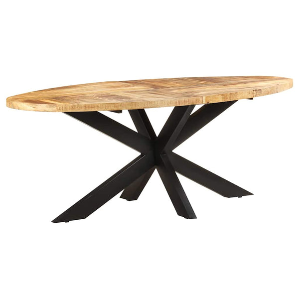 vidaXL Oval Dining Table 200x100x75 cm Rough Mango Wood