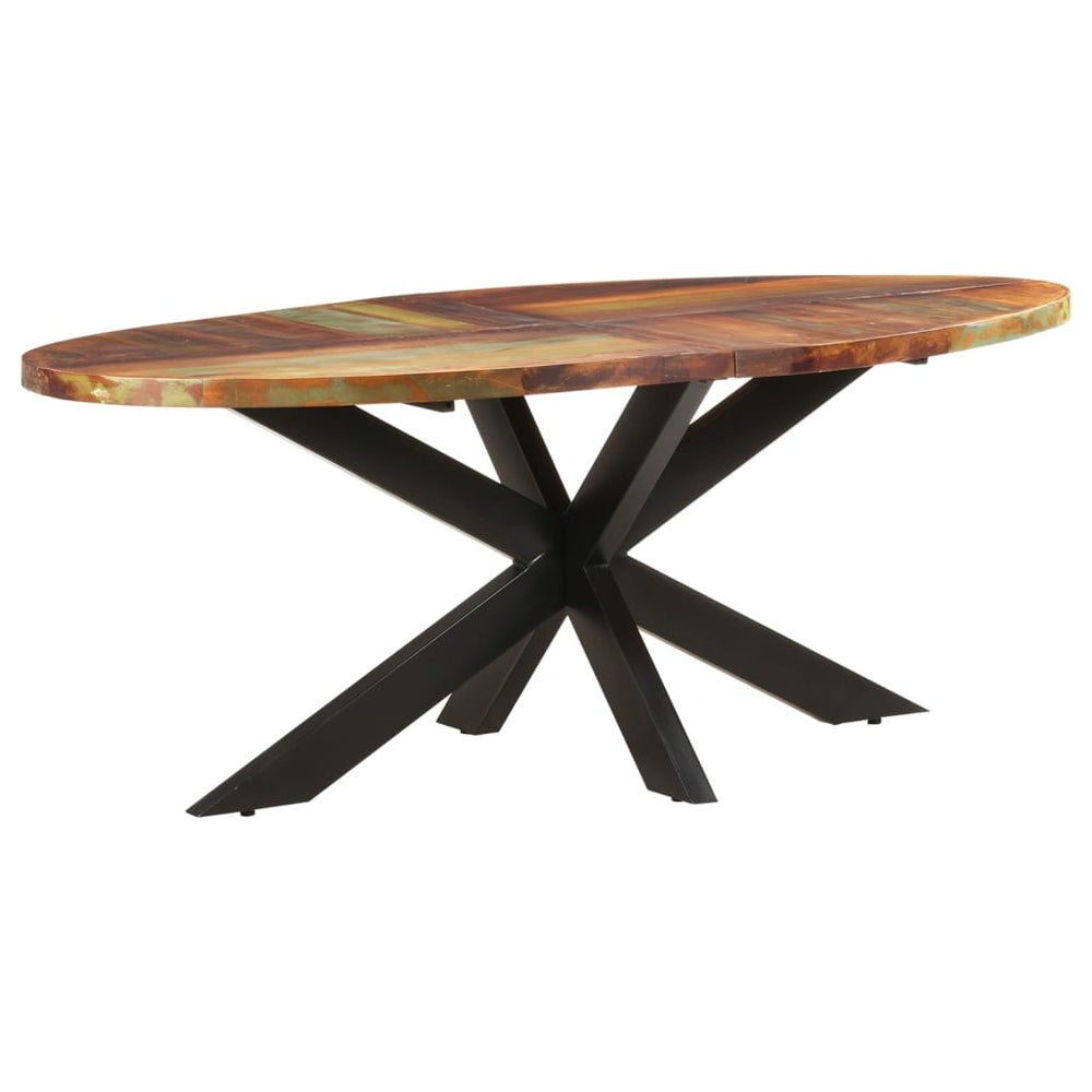 vidaXL Oval Dining Table 200x100x75 cm Solid Reclaimed Wood
