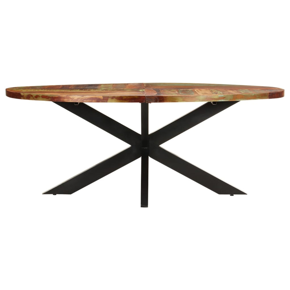 vidaXL Oval Dining Table 200x100x75 cm Solid Reclaimed Wood