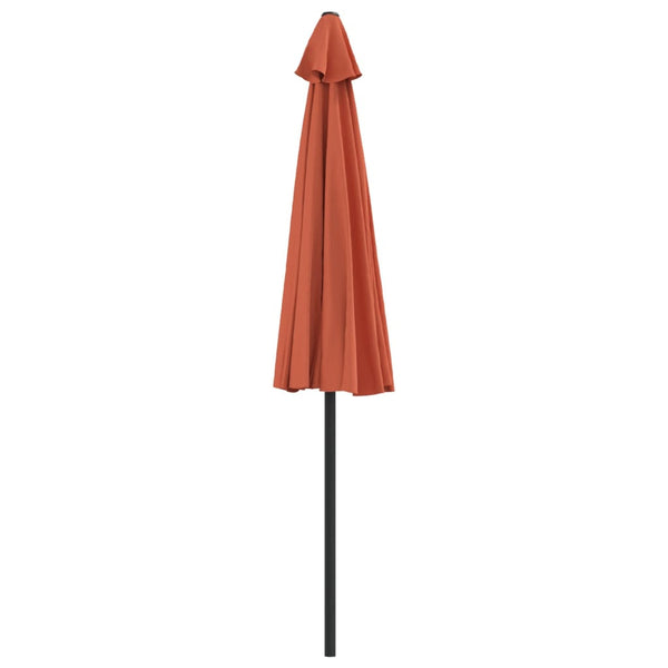 vidaXL Balcony Parasol Aluminum Pole Terracotta 270x144x222cm Half-Round