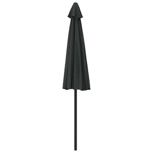 vidaXL Balcony Parasol Aluminium Pole Black 270x144x222cm Half-Round