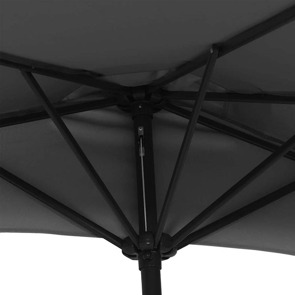 vidaXL Balcony Parasol Aluminium Pole Black 270x144x222cm Half-Round
