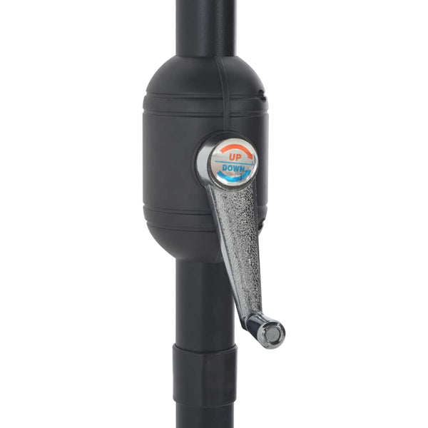 vidaXL Balcony Parasol Aluminium Pole Black 270x144x222cm Half-Round