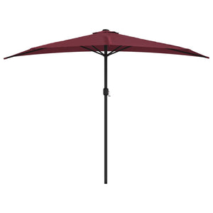 vidaXL Balcony Parasol Aluminium Pole Bordeaux Red 300x155x223cm Half-Round
