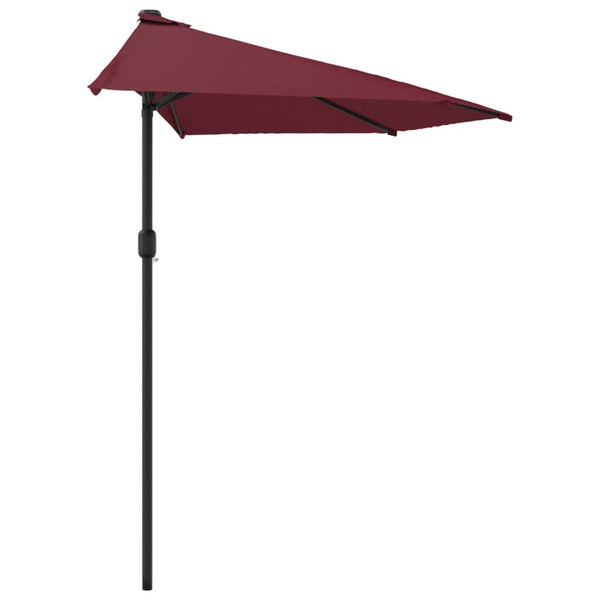 vidaXL Balcony Parasol Aluminium Pole Bordeaux Red 300x155x223cm Half-Round