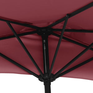 vidaXL Balcony Parasol Aluminium Pole Bordeaux Red 300x155x223cm Half-Round