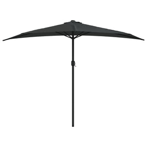 vidaXL Balcony Parasol Aluminium Pole Black 300x155x223cm Half Round