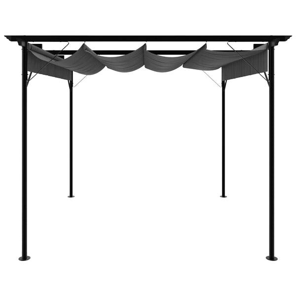 vidaXL Pergola with Retractable Roof Anthracite 3x3 m Steel 180 g/m²