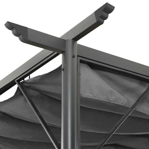 vidaXL Pergola with Retractable Roof Anthracite 3x3 m Steel 180 g/m²