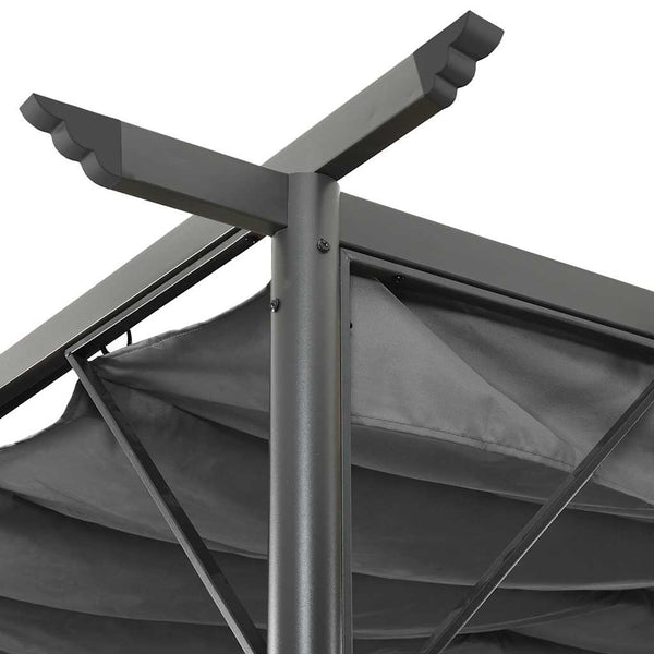 vidaXL Pergola with Retractable Roof Anthracite 3x3 m Steel 180 g/m²