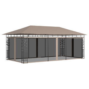 vidaXL Pavilion with Mosquito Net 6x3x2.73 m Taupe 180 g/m²
