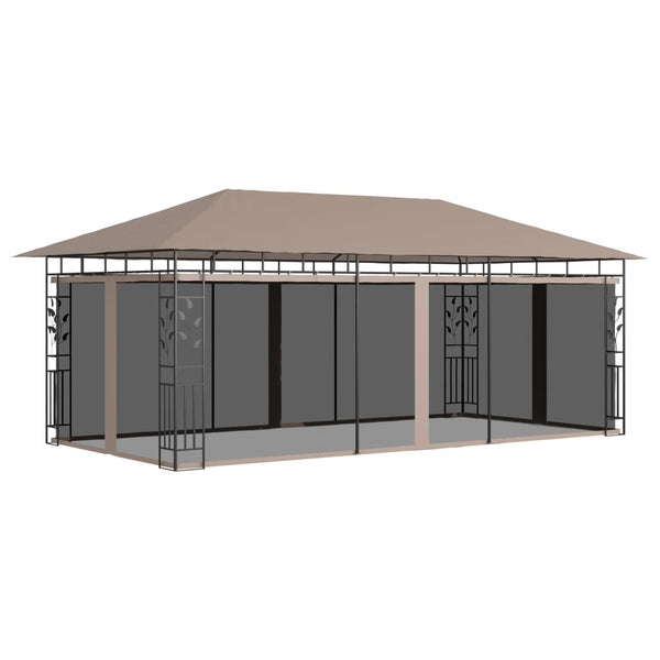 vidaXL Pavilion with Mosquito Net 6x3x2.73 m Taupe 180 g/m²