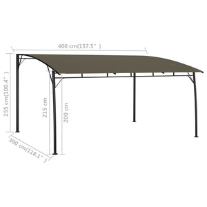 vidaXL Garden Sun Shade 4x3x2.55 m Taupe