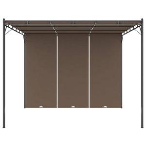 vidaXL Garden Gazebo with Side Curtain 3x3x2.25 m Taupe