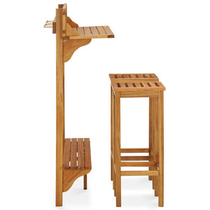vidaXL 3-Piece Balcony Bar Set Solid Acacia Wood