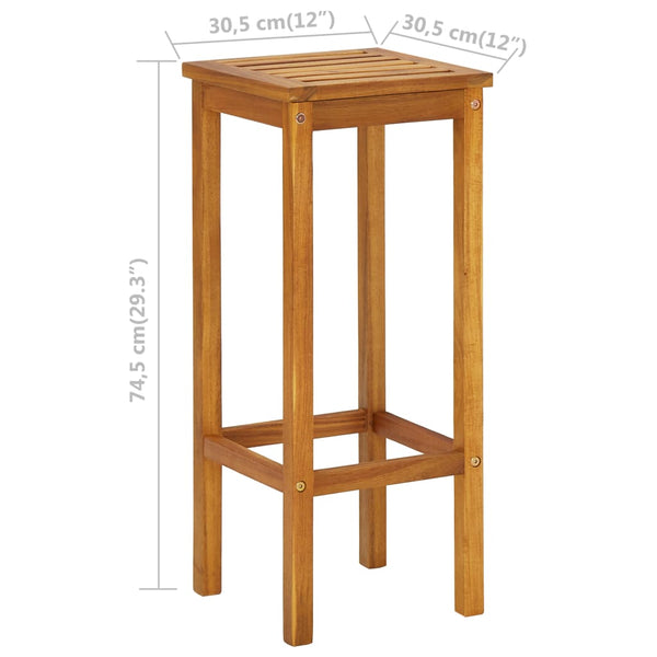 vidaXL 3-Piece Balcony Bar Set Solid Acacia Wood