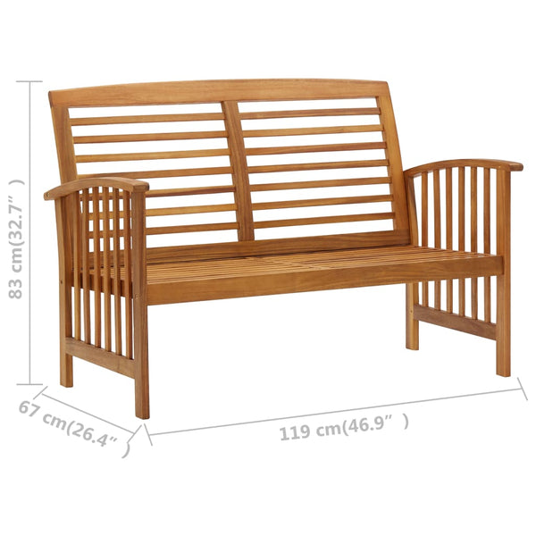 vidaXL Garden Bench 119 cm Solid Acacia Wood