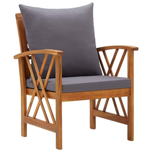 vidaXL Garden Chairs with Cushions 2 pcs. Solid Acacia Wood