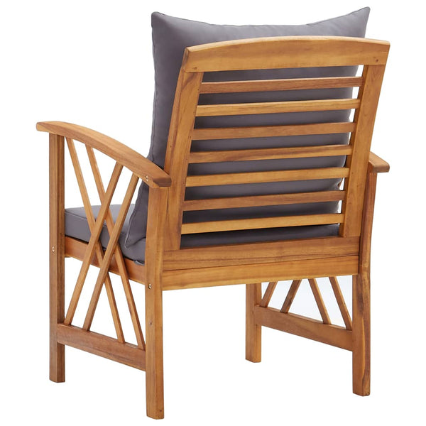vidaXL Garden Chairs with Cushions 2 pcs. Solid Acacia Wood