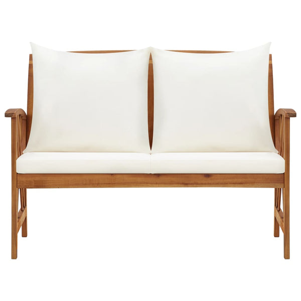 vidaXL Garden Bench with Cushions 119 cm Solid Acacia Wood