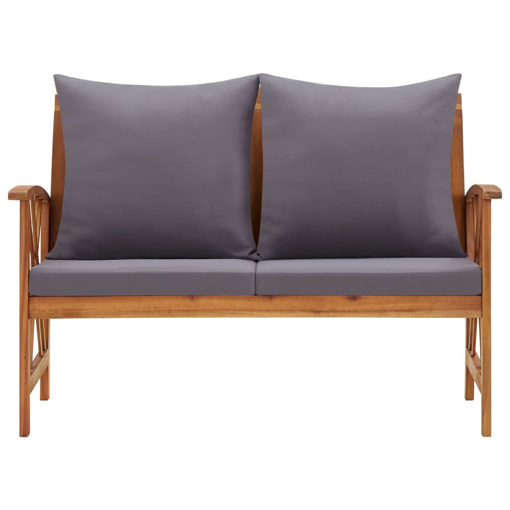 vidaXL Garden Bench with Cushions 119 cm Solid Acacia Wood