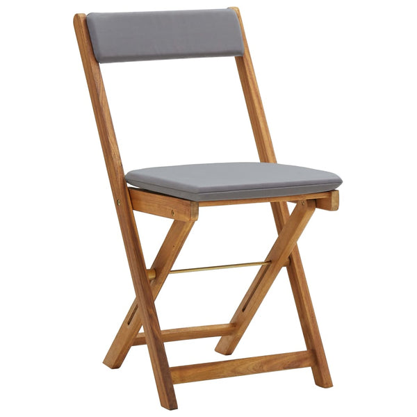 vidaXL 3-Piece Folding Bistro Set with Cushions Solid Acacia Wood