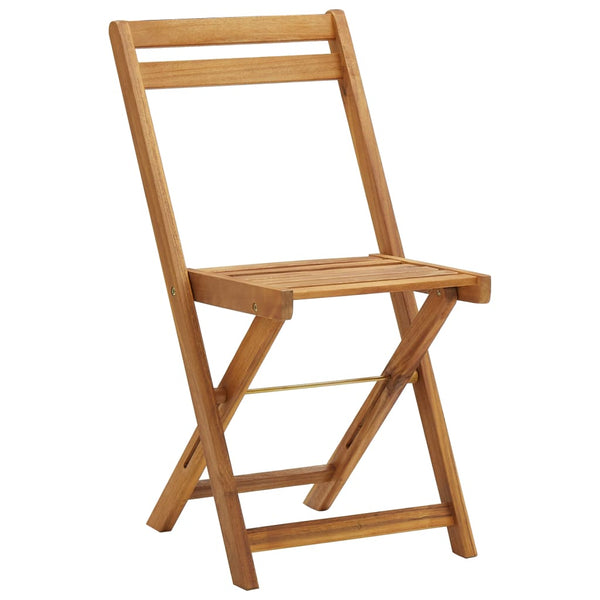 vidaXL 3-Piece Folding Bistro Set with Cushions Solid Acacia Wood