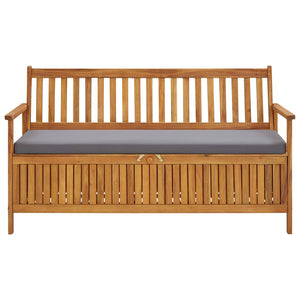 vidaXL Garden Bench with Storage and Cushion 148 cm Solid Acacia Wood